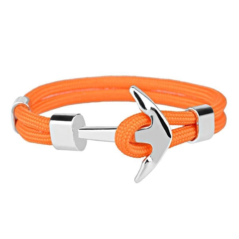 Torino Silver Anchor Bracelet GR Orange Solid 