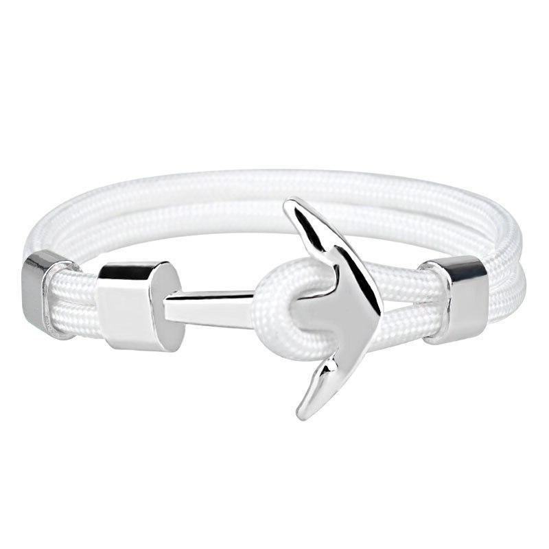 Torino Silver Anchor Bracelet GR White Solid 