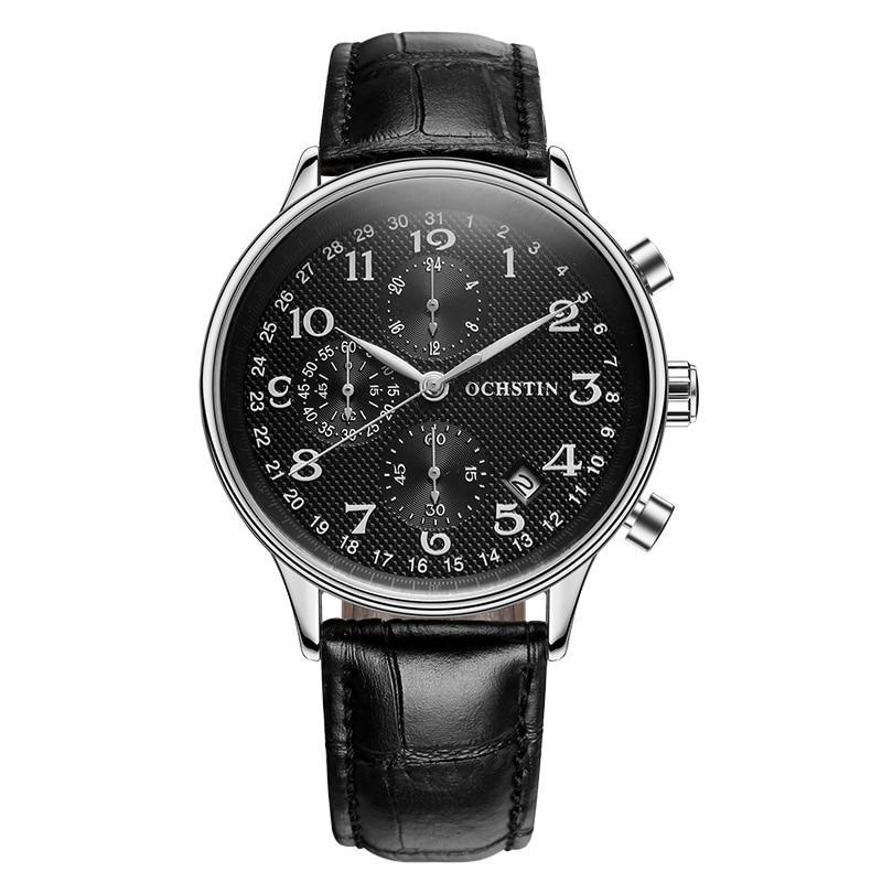 Toulouse Chronograph Watch Ochstin Silver Black & Black 