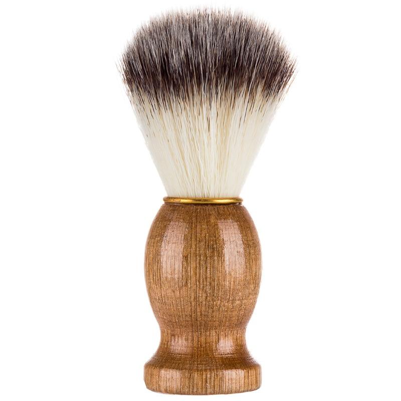 Traditional Badger Hair Shaving Brush GR Light Brown Wood 