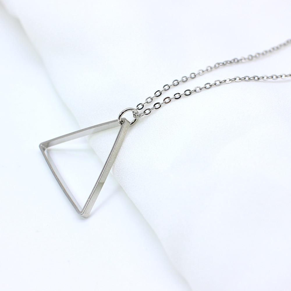 Triangle Minimal Pendant Necklace GR Silver 
