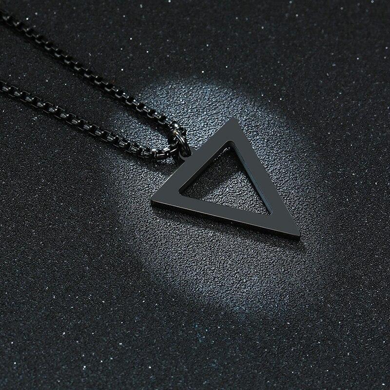 Triangle Minimalist Steel Pendant Necklace GR 