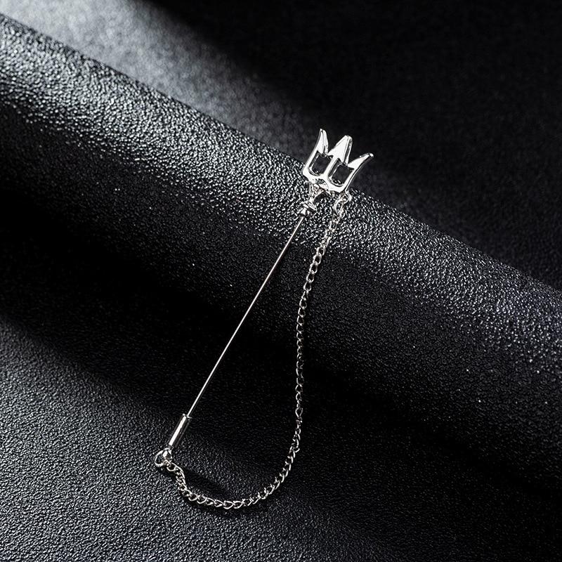 Trident Lapel Pin With Chain GR 