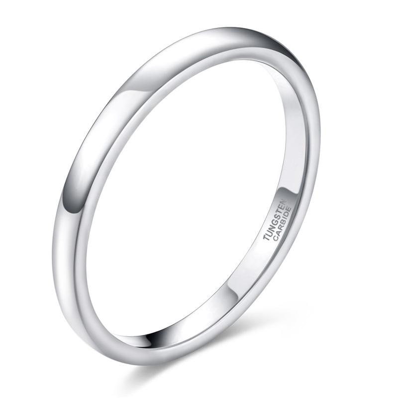 Tungsten Carbide Silver-Tone Polished Ring GR 4 2mm 