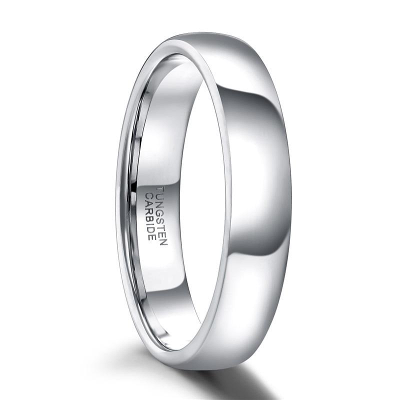 Tungsten Carbide Silver-Tone Polished Ring GR 4 4mm 