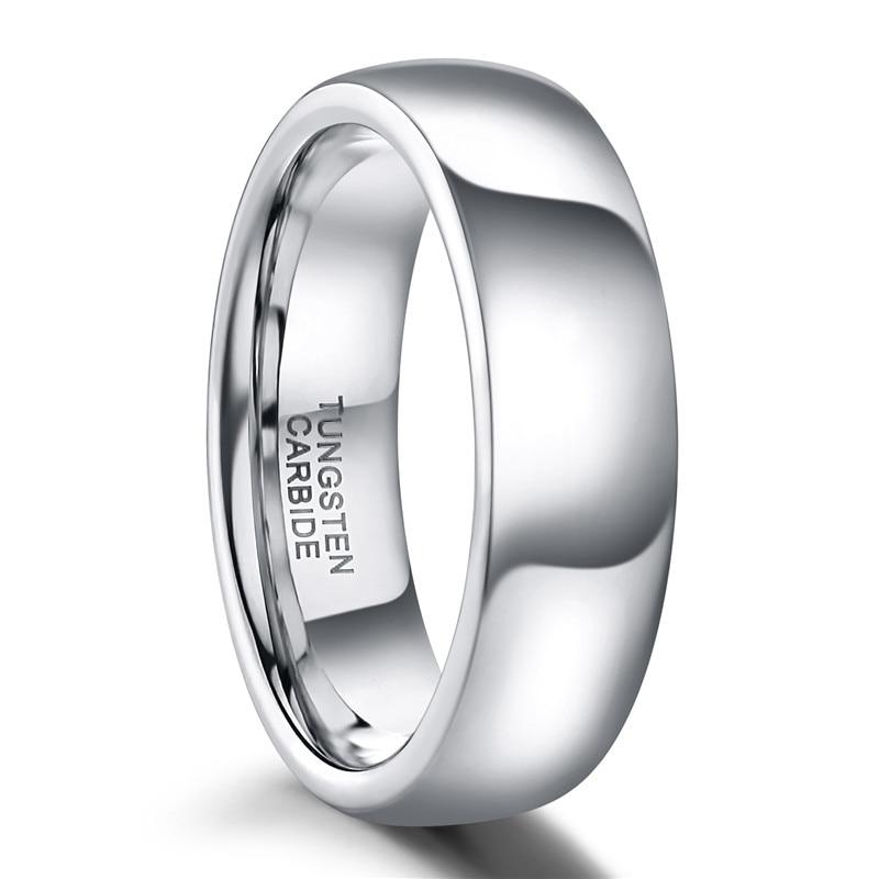 Tungsten Carbide Silver-Tone Polished Ring GR 4 6mm 