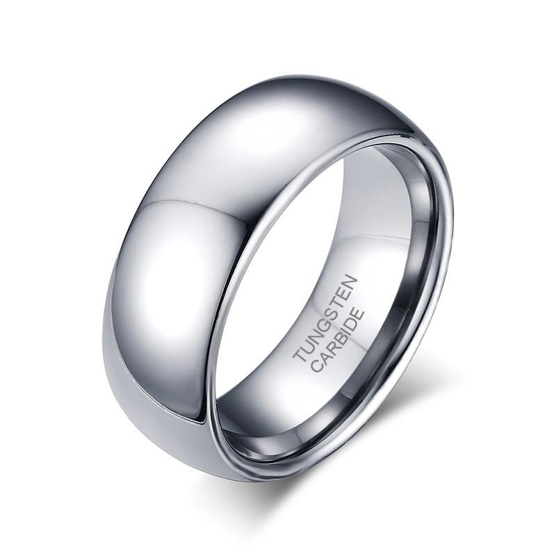 Tungsten Carbide Silver-Tone Polished Ring GR 4 8mm 
