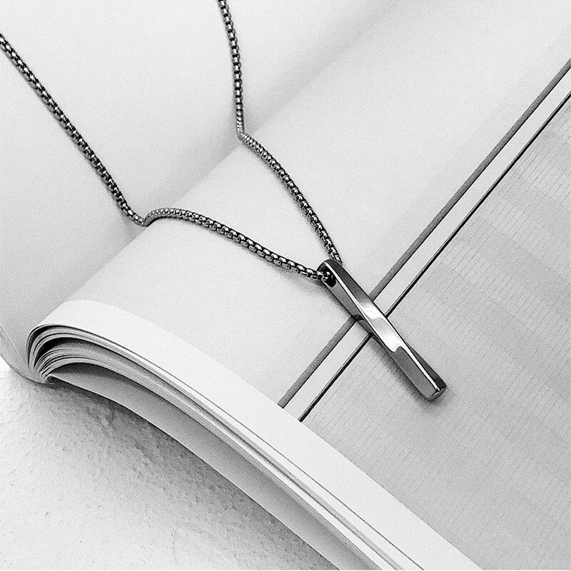 Twisted Minimalist Steel Pendant Necklace GR 