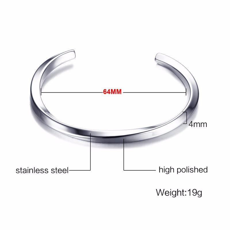 Twisted Stainless Steel Cuff Bracelet GR 