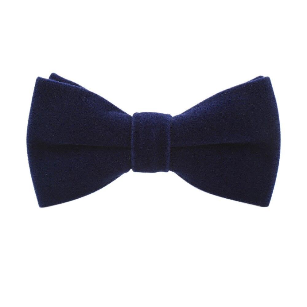 Velvet Bow Tie Pre-Tied GR Dark Blue 