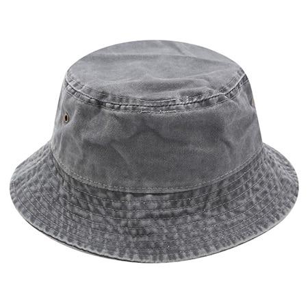 Washed Cotton Bucket Hat GR Gray head 55-58cm 