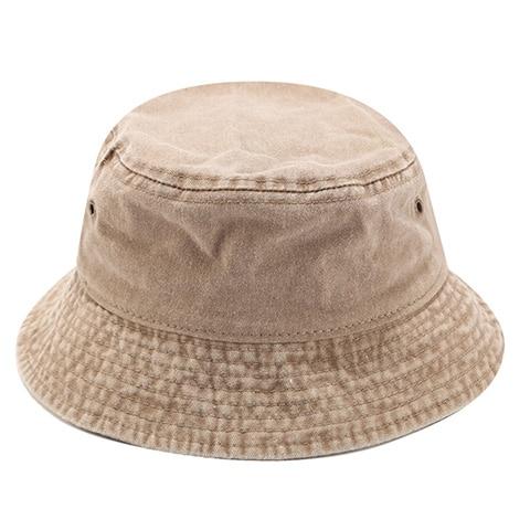 Washed Cotton Bucket Hat GR Khaki head 55-58cm 