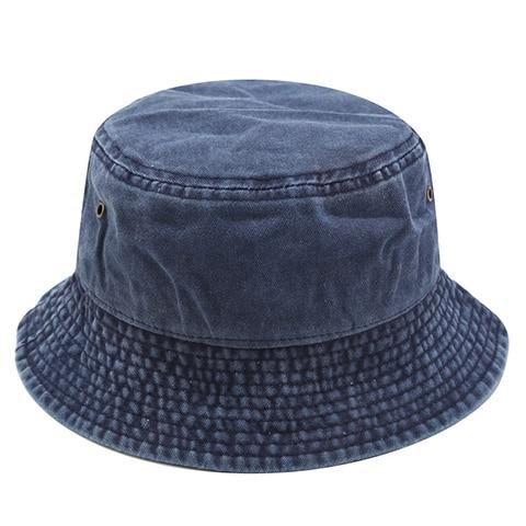 Washed Cotton Bucket Hat GR navy head 55-58cm 