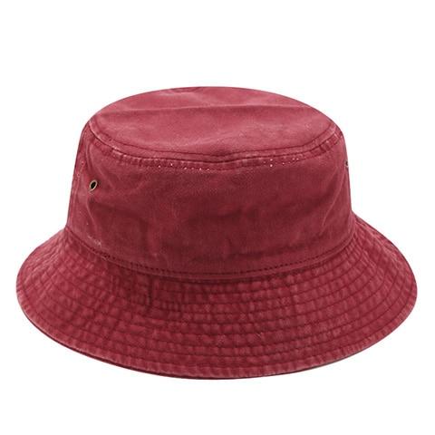 Washed Cotton Bucket Hat GR Wine head 55-58cm 