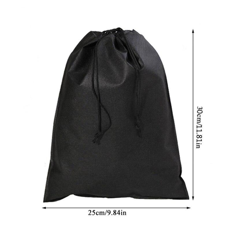 Waterproof Solid Travel Shoe Bag GR black 25x30cm 