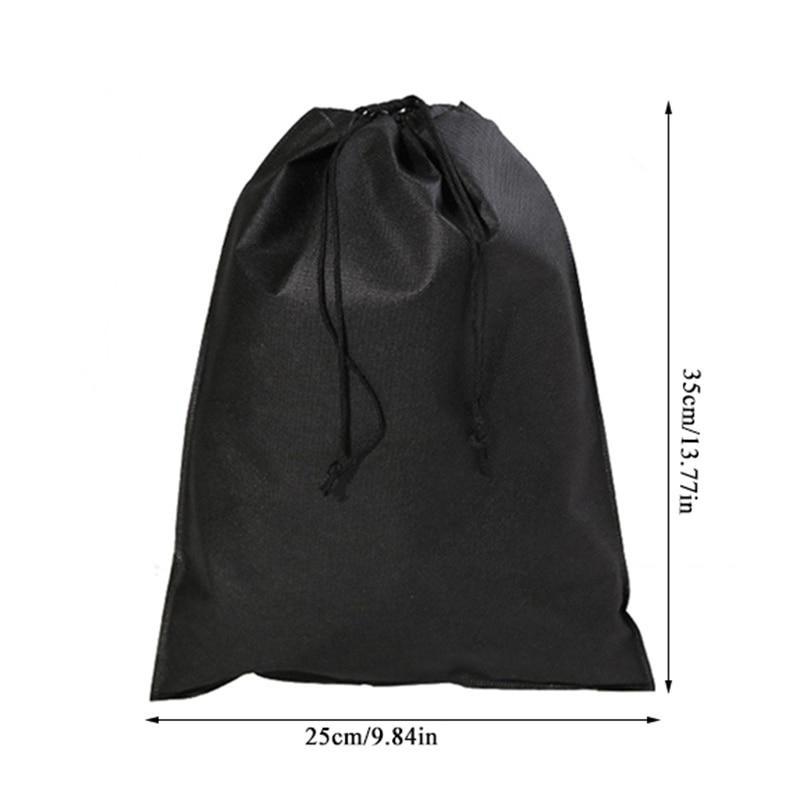 Waterproof Solid Travel Shoe Bag GR black 25x35cm 