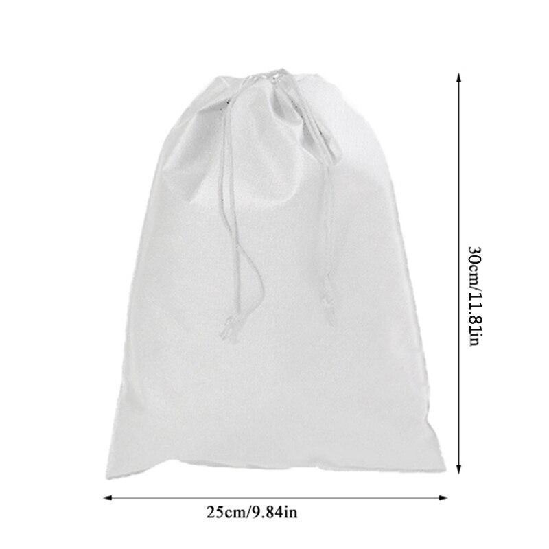 Waterproof Solid Travel Shoe Bag GR white 25x30cm 