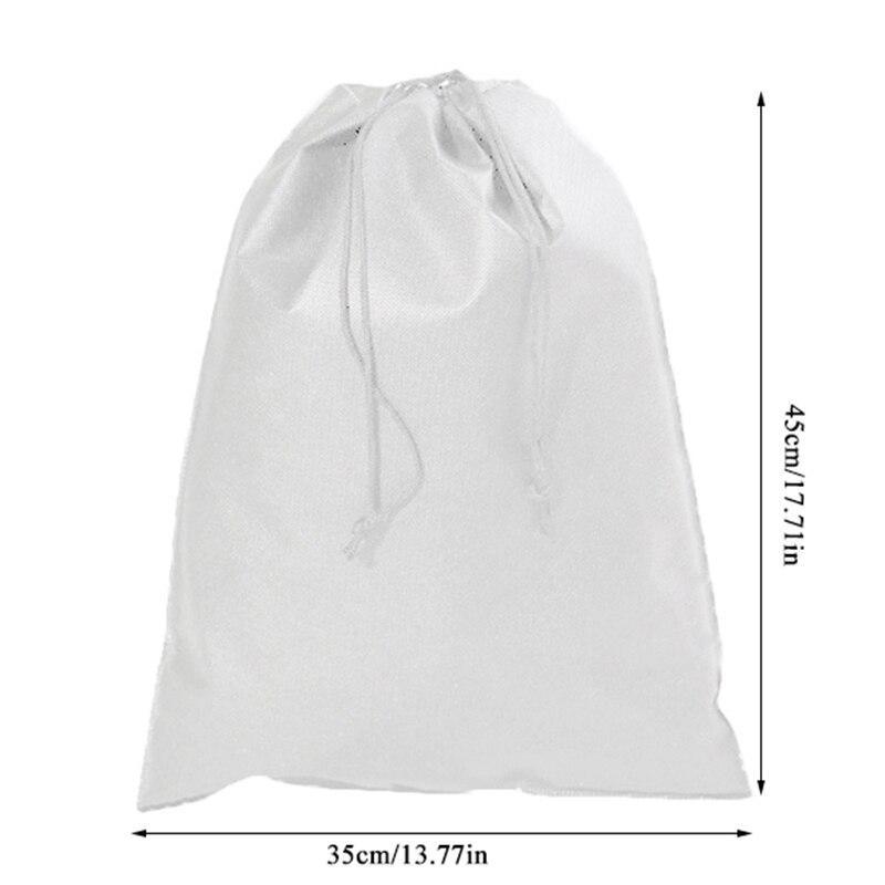 Waterproof Solid Travel Shoe Bag GR white 35x45cm 