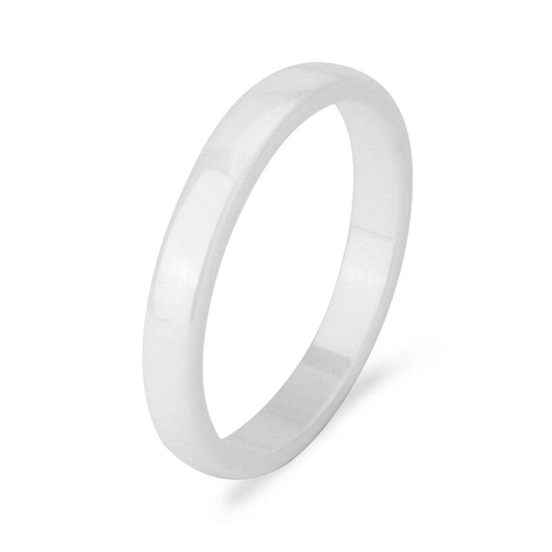 White Smooth Polished Ceramic Ring GR 6 3mm 