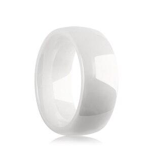 White Smooth Polished Ceramic Ring GR 6 8mm 