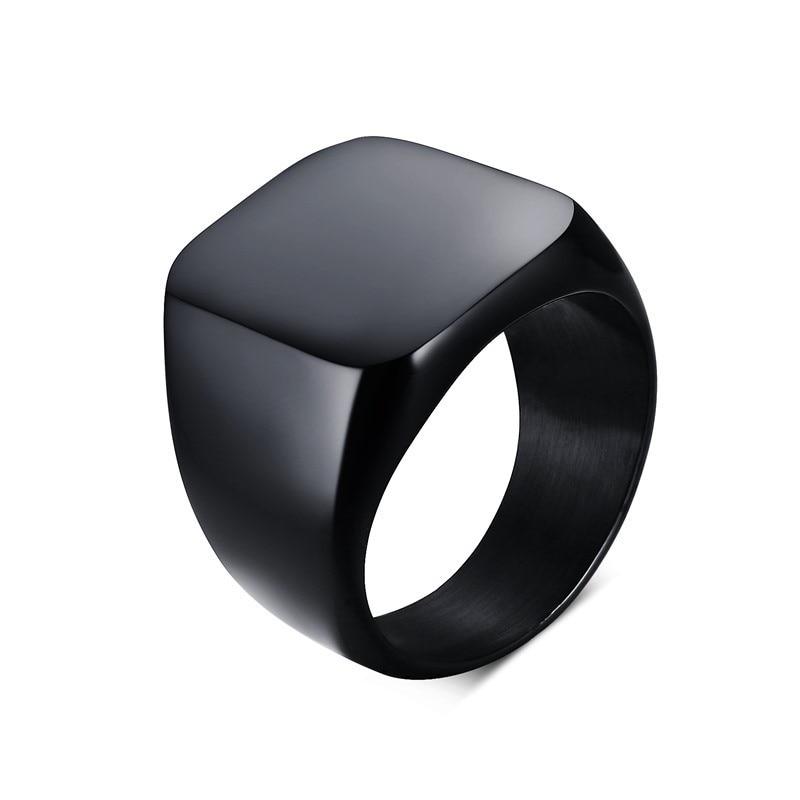 William Square Signet Ring GR 7 Black 