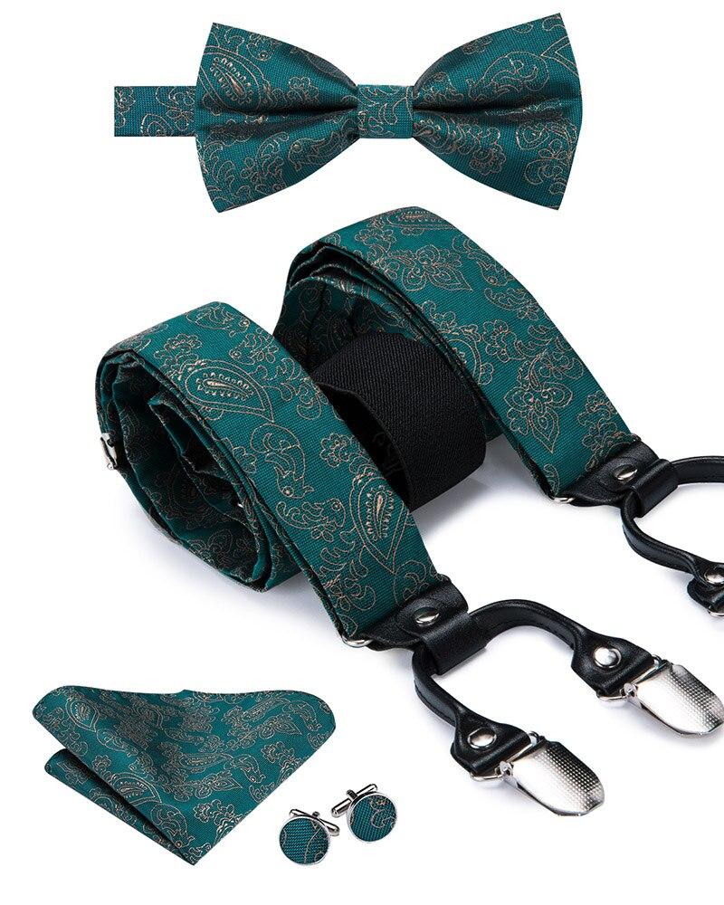 Williams Complete Suit Silk Accessory Set GR Paisley Green 