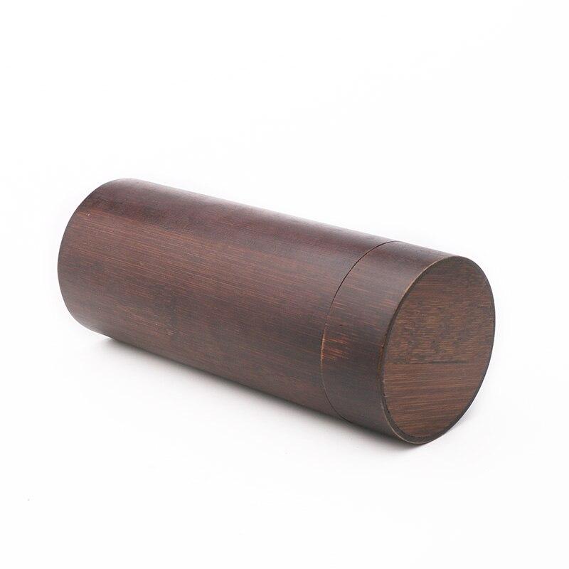 Wooden Round Bamboo Sunglass Case GR Brown 