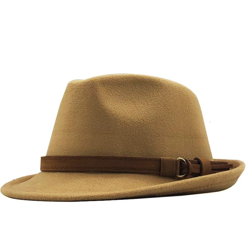 Wool Felt Trilby Hat GR Khaki 55-58cm 