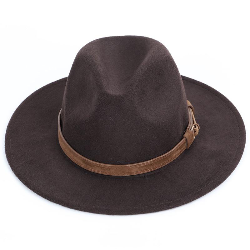 Woollen Fedora Hat With Leather Band GR 