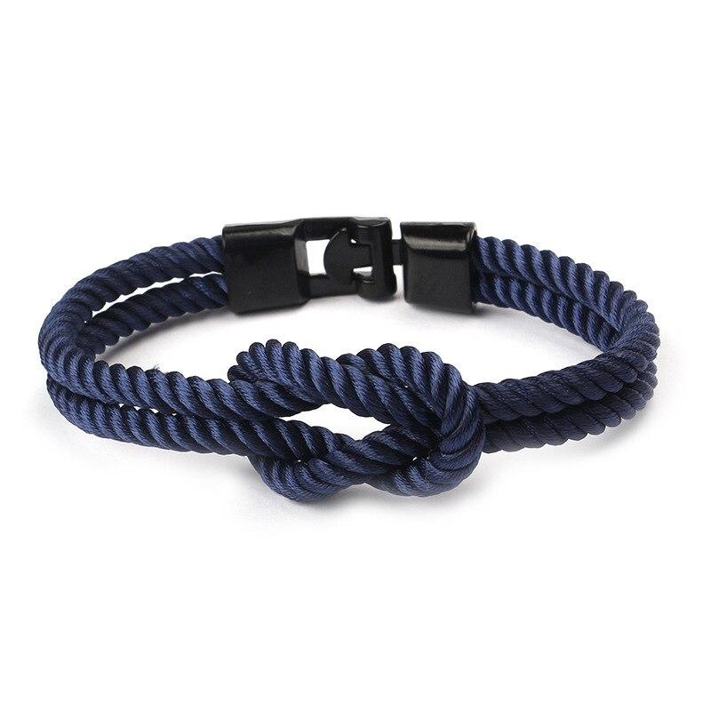 Yacht Knot Solid Rope Bracelet GR Navy Blue 