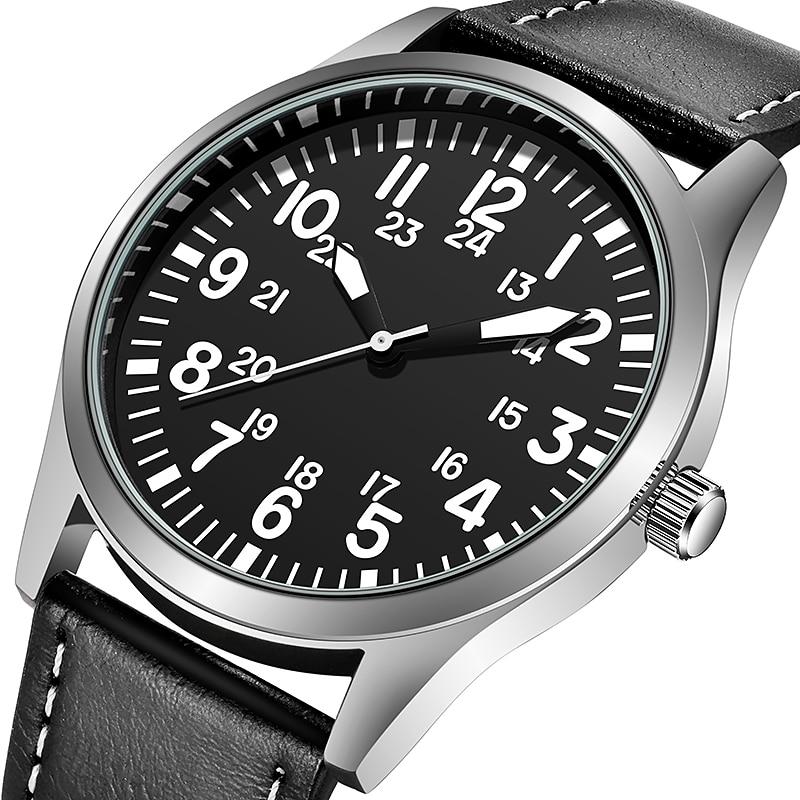 Yves Classic Pilot Watch With Leather Strap GR 