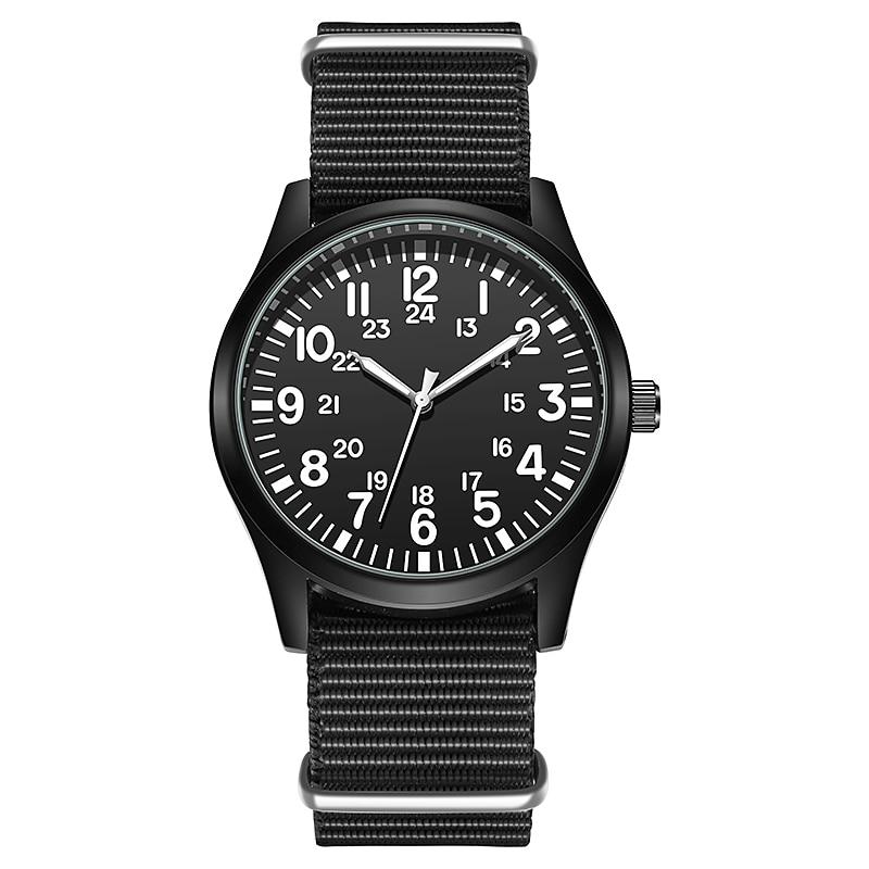 Yves Classic Pilot Watch With Nylon Strap GR Black 